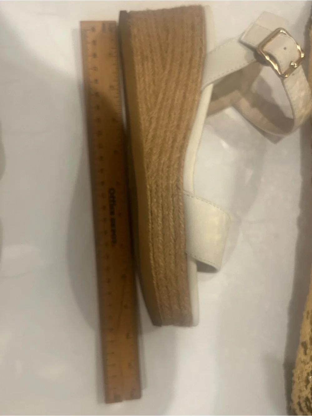 Women's White Platform Espadrille Sandals - Ankle Strap